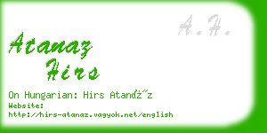 atanaz hirs business card